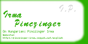 irma pinczinger business card